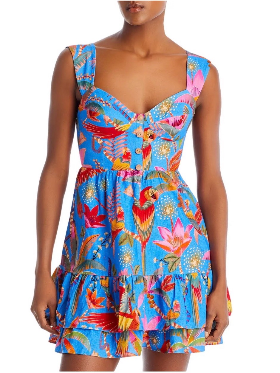 Farm Rio Blue Macaw Party Dress